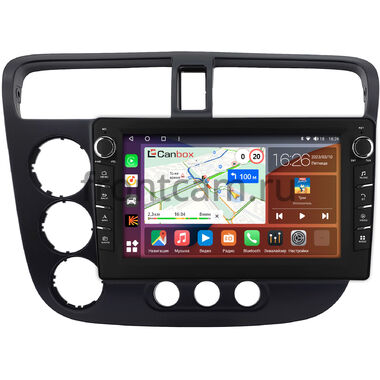 Honda Civic 7 2000-2006 (с климат-контролем, левый руль) Canbox H-Line 7834-9-0174 Android 10 (4G-SIM, 6/128, DSP, IPS) С крутилками