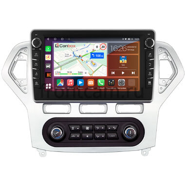 Ford Mondeo 4 (2006-2010) (серебро) Canbox H-Line 7836-1016 встроенный климат на Android 10 (4G-SIM, 4/32, DSP, QLed) С крутилками