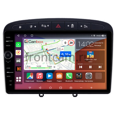 Peugeot 308, 408, RCZ 2007-2022 (черная) Canbox H-Line 7842-9-0705 на Android 10 (4G-SIM, 4/32, DSP, QLed)