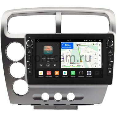 Honda Civic 7 2000-2006 (для авто с климат-контролем, левый руль, серебряная) Canbox H-Line 8833-9-1479 на Android 14 (4G-SIM, 4/64, DSP, IPS) С крутилками