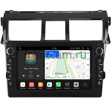 Toyota Belta, Vios, Yaris sedan 2005-2012 (черная, глянцевая) Canbox H-Line 8834-9-403 на Android 14 (4G-SIM, 6/128, DSP, IPS) С крутилками