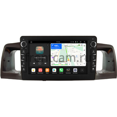 Toyota Allex, Corolla (E120) 2000-2007 (коричневая) Canbox H-Line 8833-9074 на Android 14 (4G-SIM, 4/64, DSP, IPS) С крутилками