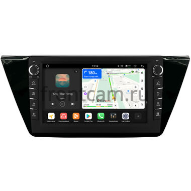 Volkswagen Touran 3 2015-2024 (глянец) Canbox H-Line 8838-10-661 на Android 14 (4G-SIM, 6/128, DSP, QLed) С крутилками