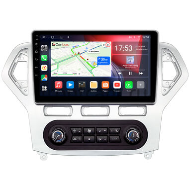 Ford Mondeo 4 2006-2010 (серебро, Тип 1) Canbox L-Line 4170-1016 встроенный климат на Android 10 (4G-SIM, 2/32, TS18, DSP, QLed)