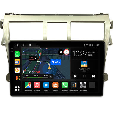 Toyota Belta, Vios, Yaris sedan 2005-2012 (золотая) Canbox M-Line 2K 4177-9068 на Android 10 (4G-SIM, 2/32, DSP, QLed)