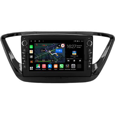 Hyundai Solaris 2 2017-2020 (черная, глянцевая) Canbox M-Line 7831-9-0157 на Android 10 (4G-SIM, 2/32, DSP, IPS) С крутилками