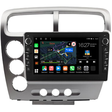 Honda Civic 7 2000-2006 (для авто с климат-контролем, левый руль, серебряная) Canbox M-Line 7831-9-1479 на Android 10 (4G-SIM, 2/32, DSP, IPS) С крутилками
