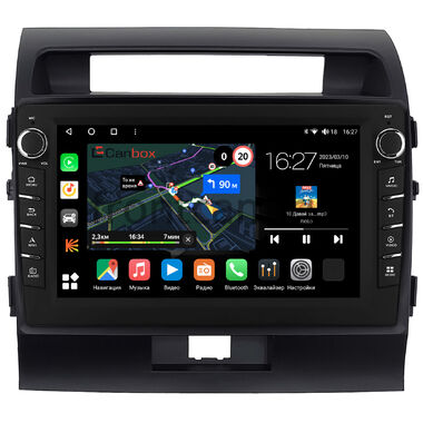 Toyota Land Cruiser 200 2007-2015 (для авто без NAVI, черная матовая) Canbox M-Line 7835-10-010-1 на Android 10 (4G-SIM, 2/32, DSP, QLed) С крутилками