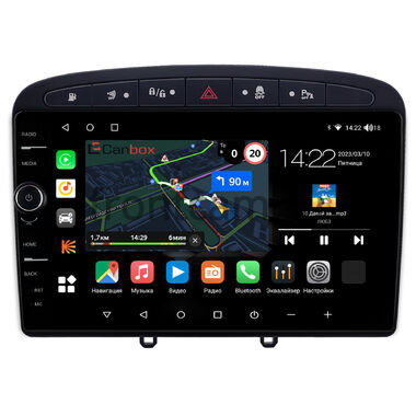 Peugeot 308, 408, RCZ 2007-2022 (черная) Canbox M-Line 7840-9-0705 на Android 10 (4G-SIM, 2/32, DSP, QLed)