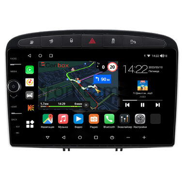 Peugeot 308, 408, RCZ (2007-2022) Canbox M-Line 7841-9120 Android 10 (4G-SIM, 4/64, DSP, QLed) (черный глянец)