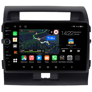 Toyota Land Cruiser 200 2007-2015 (для авто без NAVI, черная матовая) Canbox M-Line 7851-10-010-1 на Android 10 (4G-SIM, 4/64, DSP, QLed)