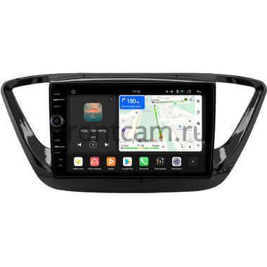 Hyundai Solaris 2 2017-2024 (черная, глянцевая) Canbox PRO-Line 7876-9-0157 на Android 13 (4G-SIM, 12/256, DSP, QLed)