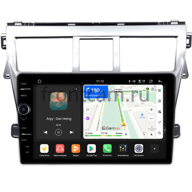 Toyota Belta, Vios, Yaris sedan 2005-2012 (серебряная) Canbox PRO-Line 7874-9-1656 на Android 13 (4G-SIM, 6/128, DSP, QLed)