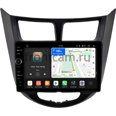 Hyundai Solaris, Accent 4 2010-2019 (черная, матовая) Canbox PRO-Line 7876-9-2093 на Android 13 (4G-SIM, 12/256, DSP, QLed)
