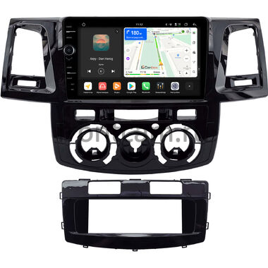 Toyota Fortuner, Hilux 7 2004-2015 (черная, глянцевая) Canbox PRO-Line 7876-9-2212 на Android 13 (4G-SIM, 12/256, DSP, QLed)