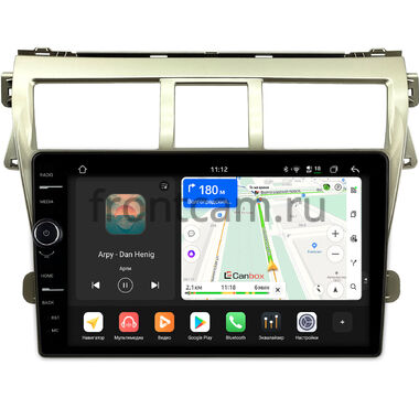 Toyota Belta, Vios, Yaris sedan 2005-2012 (золотая) Canbox PRO-Line 7874-9068 на Android 13 (4G-SIM, 6/128, DSP, QLed)