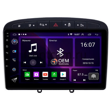 Peugeot 308, 408, RCZ 2007-2022 (черная) OEM RK9-0705 на Android 10 (CarPlay, AHD, 1/32)