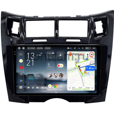 Toyota Vitz 2 (XP90), Yaris 2 2005-2012 (черная, глянцевая, Тип 1) Teyes CC4 Pro 2K 12/256 9.5 дюймов RM-9-1701 на Android 13 (4G-SIM, DSP, QLed, AI)