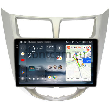 Hyundai Solaris, Accent 4 2010-2019 (серебро) Teyes CC4 Pro 2K 12/256 9.5 дюймов RM-9270 на Android 13 (4G-SIM, DSP, QLed, AI)