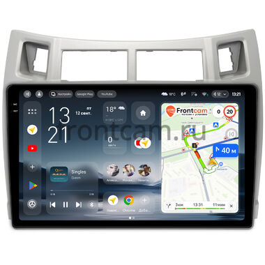 Toyota Vitz 2 (XP90), Yaris 2 2005-2012 (серебряная) Teyes CC4 2K 6/64 9.5 дюймов RM-9-100 на Android 14 (4G-SIM, DSP, QLed, AI)