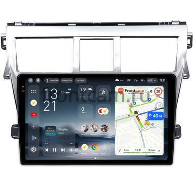 Toyota Belta, Vios, Yaris sedan 2005-2012 (серебряная) Teyes CC4 2K 8/128 9.5 дюймов RM-9-1656 на Android 14 (4G-SIM, DSP, QLed, AI)