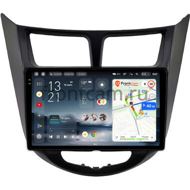 Hyundai Solaris, Accent 4 2010-2019 (черная, матовая) Teyes CC4 Pro 2K 8/128 9.5 дюймов RM-9-2093 на Android 13 (4G-SIM, DSP, QLed, AI)