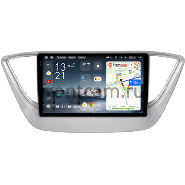 Hyundai Solaris 2 2017-2024 (серебряная) Teyes CC4 Pro 2K 8/128 9.5 дюймов RM-9039 на Android 13 (4G-SIM, DSP, QLed, AI)