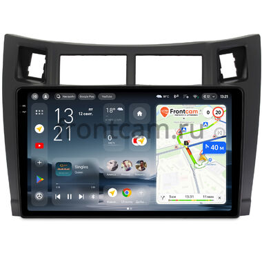 Toyota Vitz 2 (XP90), Yaris 2 2005-2012 (черная, матовая) Teyes CC4 2K 8/128 9.5 дюймов RM-9122 на Android 14 (4G-SIM, DSP, QLed, AI)