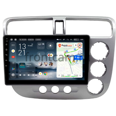 Honda Civic 7 2000-2006 (для авто с климат-контролем, правый руль, глянцевая, серебряная) Teyes CC4L 6/64 9 дюймов RM-9-2720 на Android 14 with DTS® Audio (4G-SIM, DSP IPS, AI)