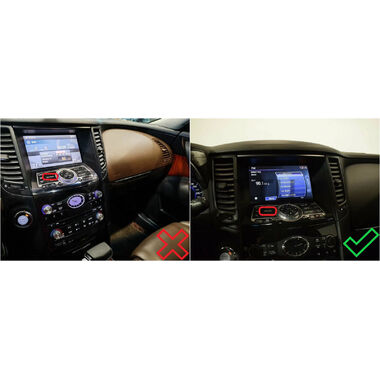 Рамка RM-9-1456 под магнитолу 9 дюймов для Infiniti FX35, FX37, FX30d, FX50 (S51) 2008-2013, QX70 (S51) 2013-2017 (Тип B, для авто с кнопкой TEL)