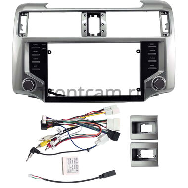 Рамка RM-9-2230 под магнитолу 9 дюймов для Toyota 4Runner 5 2013-2024 (серебряная, глянцевая)