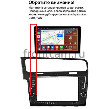 Рамка RM-9-3461 под магнитолу 9 дюймов для Volkswagen Golf 7 2012-2022 (черная, глянцевая)