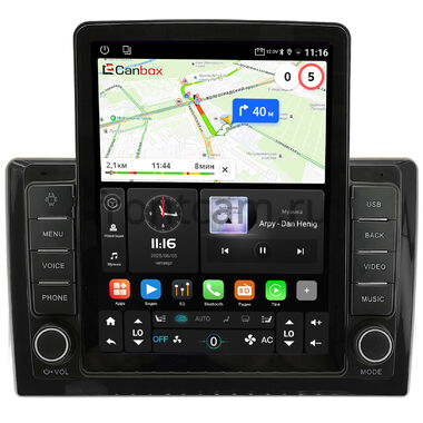 Toyota HiAce (H200) 2010-2026 (серая, правый руль, узкий кузов авто) Canbox GTR095-10-453 на Android 10 (QLed, 4/64, DSP, CarPlay)