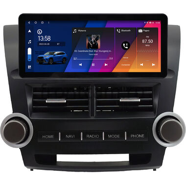 Toyota Highlander 2 (U40) 2007-2013 10.25 дюйма Canbox H-Line 8811-0855 на Android 14 (4G-SIM, 6/128, DSP, QLed) Audi Style