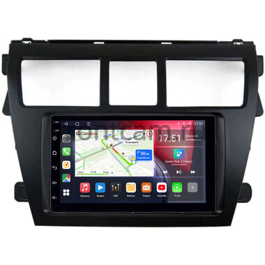 Toyota Belta, Vios, Yaris sedan 2005-2012 (черная) Canbox L-Line 4476-RP-11-402-440 на Android 10 (4G-SIM, 3/32, TS18, DSP, QLed)