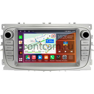 Ford Focus 2, C-MAX, Mondeo 4, S-MAX, Galaxy 2, Tourneo Connect 2006-2015 (серебристый) Canbox H-Line 4479-RP-2051-486 на Android 10 (4G-SIM, 8/128, DSP, QLed)