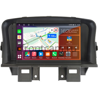 Chevrolet Cruze 2008-2012 (взамен верхнего экрана) Canbox EVO 5822-RP-098-472 на Android 14 (4G-SIM, 8/256, DSP, QLed, AI, 360)
