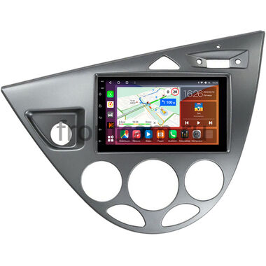 Ford Focus 1998-2005 (серебро) Canbox EVO 5822-RP-11-549-239 на Android 14 (4G-SIM, 8/256, DSP, QLed, AI, 360)
