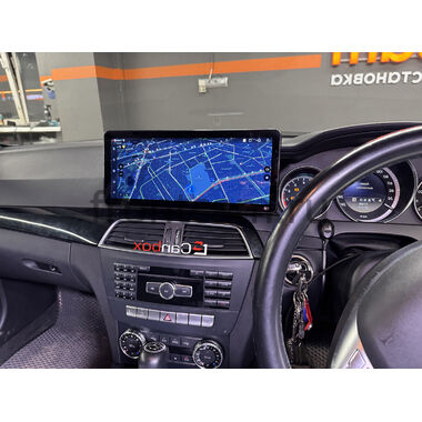 Mercedes-Benz C-klasse (w204) 2011-2015 (руль справа) 12.3 дюйма Canbox H-Line 4412-0925 на Android 14 (4G-SIM, 8/128, DSP, QLed) Lexus Style