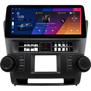 Toyota Highlander 2 (U40) 2007-2013 (Вид 2, с часами) 12.3 дюйма Canbox M-Line 7811-0531 на Android 10 (4G-SIM, 2/32, DSP, QLed) BMW Style