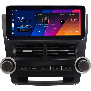 Toyota Highlander 2 (U40) 2007-2013 12.3 дюйма Canbox H-Line 7861-0855 на Android 10 (4G-SIM, 4/64, DSP, QLed) Mercedes Style