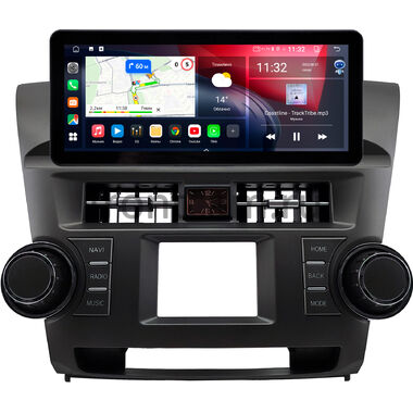Toyota Highlander 2 (U40) 2007-2013 (Вид 2, с часами) 10.25 дюйма Canbox GT-4025-0531 на Android 10 (CarPlay, 2/32, DSP, QLed) Audi Style