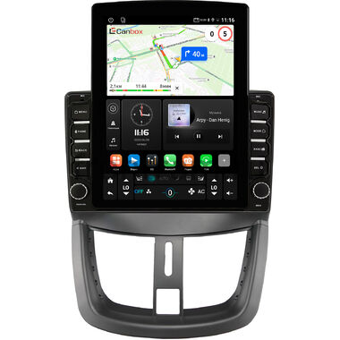 Peugeot 207 2006-2015, 207i (Iran Khodro) 2016-2026 Canbox GT095-9203 на Android 10 (QLed, 2/32, DSP, CarPlay)