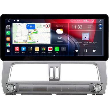 Toyota Land Cruiser Prado 150 2017-2024 (Тип 1) левый руль, 12.3 дюйма Canbox GT1231-0073 на Android 10 (CarPlay, 2/32, DSP, QLed) Audi Style