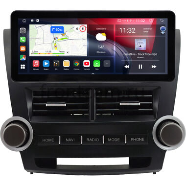 Toyota Highlander 2 (U40) 2007-2013 12.3 дюйма Canbox GTR1231-0855 на Android 10 (CarPlay, 4/64, DSP, QLed) Audi Style