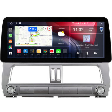 Toyota Land Cruiser Prado 150 2017-2024 (Тип 1) левый руль, 12.3 дюйма Canbox GT1233-0073 на Android 10 (CarPlay, 2/32, DSP, QLed) BMW Style