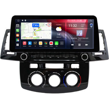 Toyota Fortuner, Hilux 7 2004-2015 (с кондиционером или климат-контролем) 12.3 дюйма Canbox GTR1233-0396 на Android 10 (CarPlay, 4/64, DSP, QLed) BMW Style