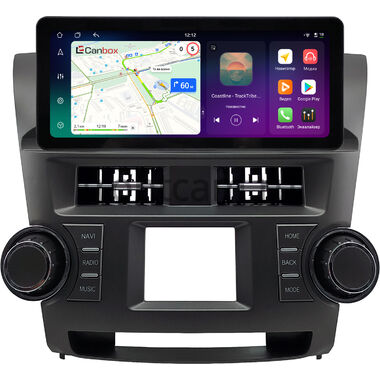 Toyota Highlander 2 (U40) 2007-2013 (Вид 1) 12.3 дюйма Canbox H-Line 8818-0528 на Android 14 (4G-SIM, 6/128, DSP, QLed) Audi Style