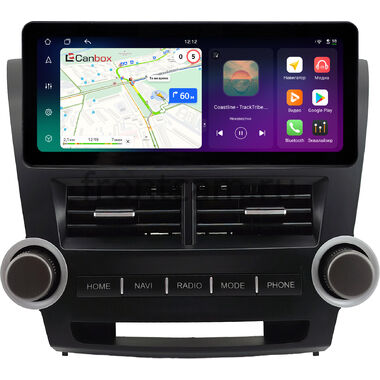 Toyota Highlander 2 (U40) 2007-2013 12.3 дюйма Canbox H-Line 8819-0855 на Android 14 (4G-SIM, 8/128, DSP, QLed) Audi Style