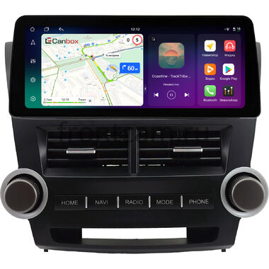 Toyota Highlander 2 (U40) 2007-2013 12.3 дюйма Canbox H-Line 8810-0855 на Android 14 (4G-SIM, 8/128, DSP, QLed) BMW Style
